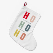 Grande Chaussette De Noël Noël coloré HOHOHO | Joyeuses fêtes (Devant (Accrochage))