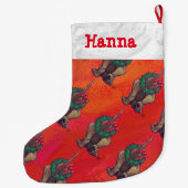 Grande Chaussette De Noël Noel de Chien À La Hache Sur Rouge (Dos)