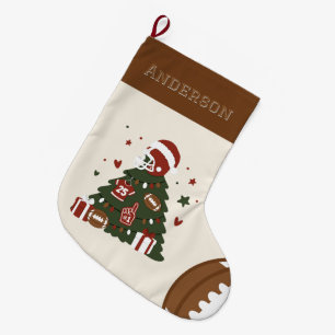 Grande Chaussette De Noël Noël de football américain personnalisé
