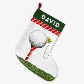 Grande Chaussette De Noël Noël de golf (Devant (Accrochage))