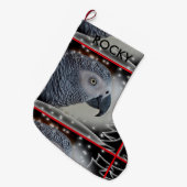 Grande Chaussette De Noël Noël de Milou de gris africain (Devant (Accrochage))