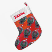 Grande Chaussette De Noël Noël d'éléphant sur le rouge (Dos (Accrochage))