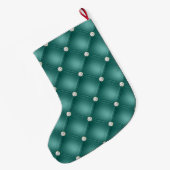 Grande Chaussette De Noël Noël des touffes de diamant turquoise (Dos (Accrochage))