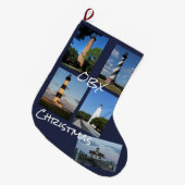 Grande Chaussette De Noël Noël du phare OBX (Devant (Accrochage))
