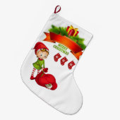 Grande Chaussette De Noël Noël, Elfe (Devant (Accrochage))