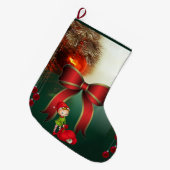 Grande Chaussette De Noël Noël, Elfe (Devant (Accrochage))