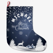 Grande Chaussette De Noël Noël et bonne année ! Monogramme (Devant)