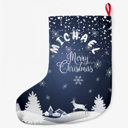 Grande Chaussette De Noël Noël et bonne année ! Monogramme (Dos)