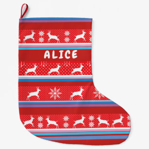 Grande Chaussette De Noël Noël et bonne année ! Motif nordique