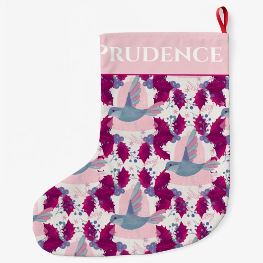 Grande Chaussette De Noël Noël Fête aux colibris (Dos)