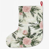 Grande Chaussette De Noël Noël floral Rose (Dos)