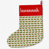 Grande Chaussette De Noël Noël Holly Feuilles & Berries Cloches & Cadeaux (Dos)