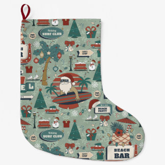 Grande Chaussette De Noël noël juillet route 25 plage tropical père noël