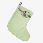 Grande Chaussette De Noël Noël mignon Narwhal (Devant (Accrochage))