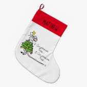 Grande Chaussette De Noël Noël Mouse mignonne Drôle Vacances (Devant (Accrochage))