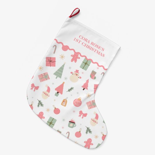 Grande Chaussette De Noël Noël Oh Quel Amusant Premier Noël (Devant (Accrochage))