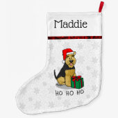 Grande Chaussette De Noël Noël Père Noël Casquette Welsh Terrier Chien migno (Dos)