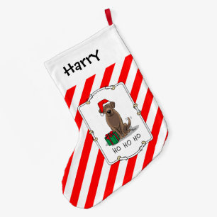 Grande Chaussette De Noël Noël Père Noël Chocolat Labrador Retriever Cute
