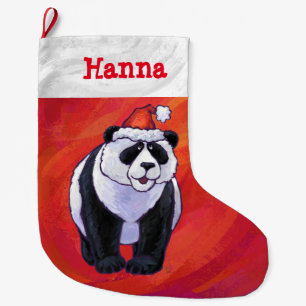 Grande Chaussette De Noël Noël personnalisé de fête de panda
