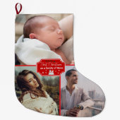 Grande Chaussette De Noël Noël personnalisé "Première famille de Noël" (Devant)