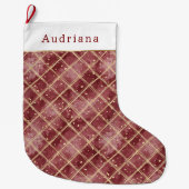 Grande Chaussette De Noël Noël Points Rouges Or (Devant)