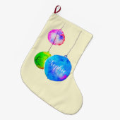 Grande Chaussette De Noël Noël rose et bleu moderne (Devant (Accrochage))