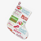 Grande Chaussette De Noël Noël, Salutations de saison (Devant (Accrochage))