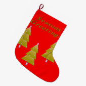 Grande Chaussette De Noël Noël, Salutations de Saisons Rouge (Devant (Accrochage))