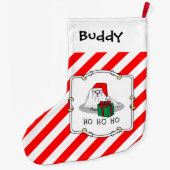 Grande Chaussette De Noël Noël Santa Hat Maltese Chien mignonne Drôle (Dos)