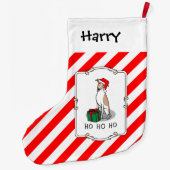 Grande Chaussette De Noël Noël Santa Hat Whippet Chien Faune et blanc mignet (Dos)