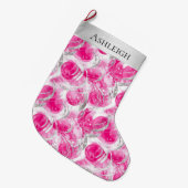 Grande Chaussette De Noël Noël Silver Pretty Chic Pink Glam (Devant (Accrochage))