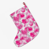 Grande Chaussette De Noël Noël Silver Pretty Chic Pink Glam (Dos (Accrochage))