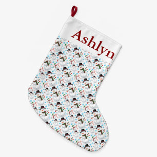 Grande Chaussette De Noël Noël Snowmen