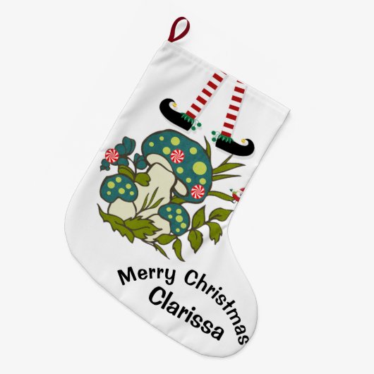 Grande Chaussette De Noël Noël Stocker, Elf Père Noël (Devant (Accrochage))