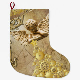 Grande Chaussette De Noël Noël Stocker, Noël Gold Angel
