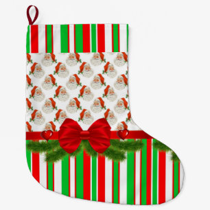 Grande Chaussette De Noël Noël Stocker, Noël Père Noël Stripe