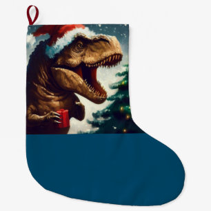 Grande Chaussette De Noël Noël T-Rex 1