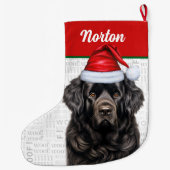 Grande Chaussette De Noël Noël Terre-Neuve Nom Woof Arrière - plan (Dos)