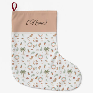 Grande Chaussette De Noël Noël Tropical Rustique