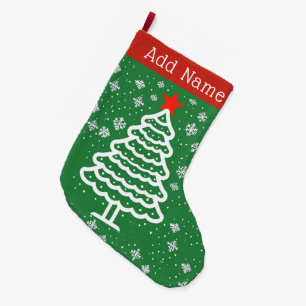 Grande Chaussette De Noël Noël vert et rouge