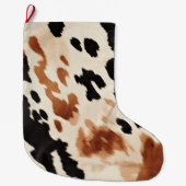 Grande Chaussette De Noël Noir Crème Brown (Devant)