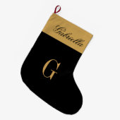 Grande Chaussette De Noël Noir d'or (Devant (Accrochage))