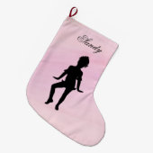 Grande Chaussette De Noël Nom de la petite danseuse (Devant (Accrochage))