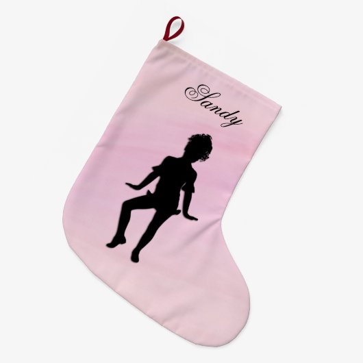 Grande Chaussette De Noël Nom de la petite danseuse (Devant (Accrochage))