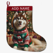 Grande Chaussette De Noël Nom de l'ajout de photo (Devant)