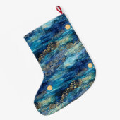 Grande Chaussette De Noël Nom de Noël bleu mystique (Dos (Accrochage))