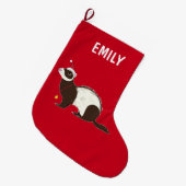 Grande Chaussette De Noël Nom de Noël de furet personnalisable (Devant (Accrochage))