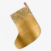 Grande Chaussette De Noël Nom du glamour doré Glittery (Dos (Accrochage))