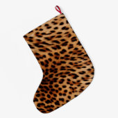 Grande Chaussette De Noël Nom du ruban rose du Rose animal léopard (Dos (Accrochage))