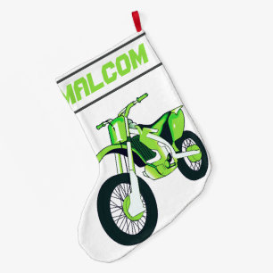 Grande Chaussette De Noël NOM et âge ou numéro Moto-cycliste Dirt